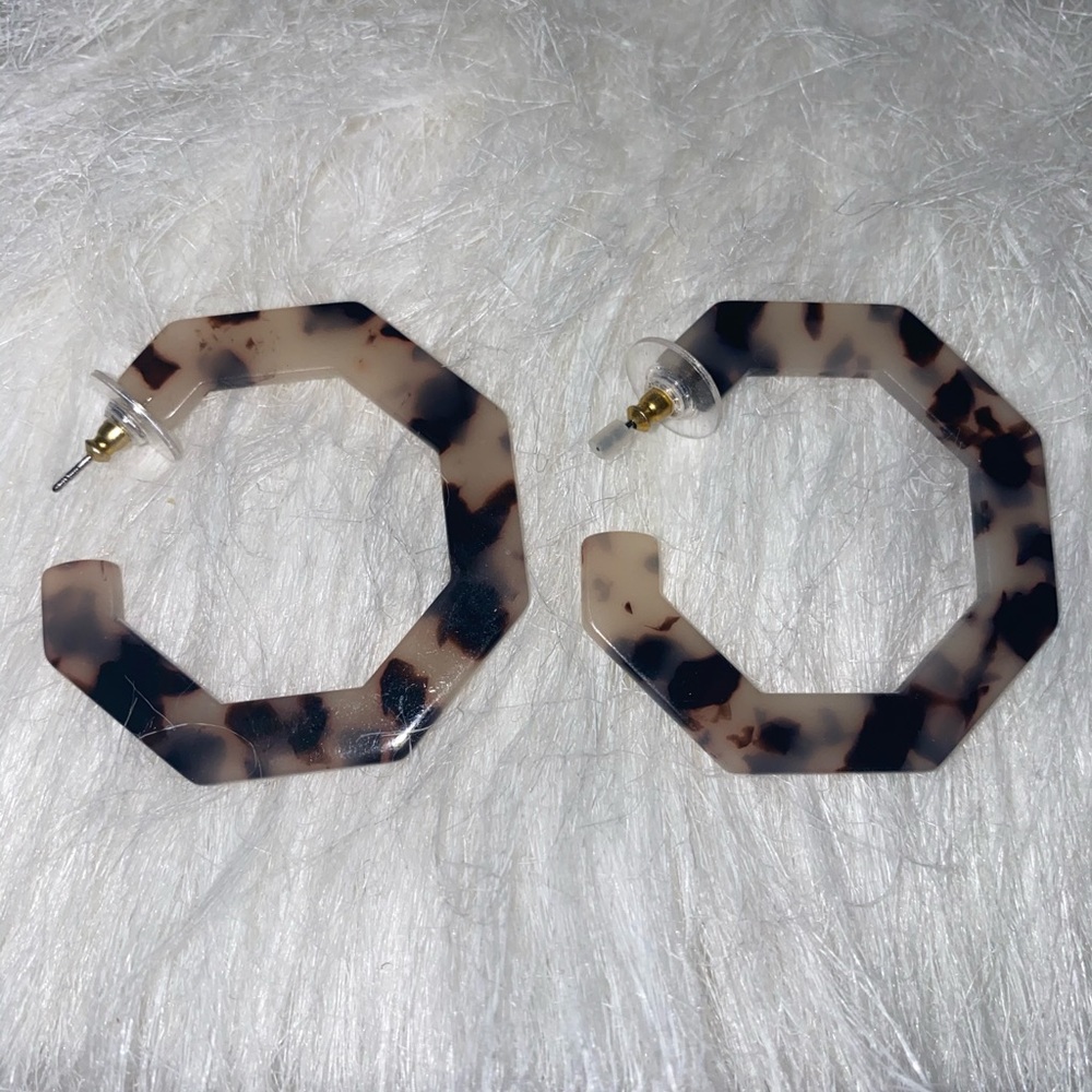 Geometric Resin Hoop Earrings